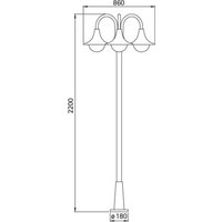 Albert Leuchten Lampadaire élégant 171 blanc à 3 lampes