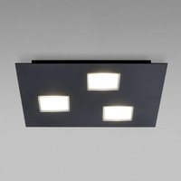Fabbian Black painted Quarter LED ceiling lamp, three-bulb