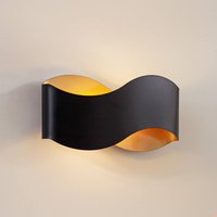 Applique murale Lindby Dailin, noir/doré, 30 cm, métal