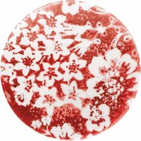 Ferroluce PI hanging lamp, floral, Ø 5.5 cm, red/white