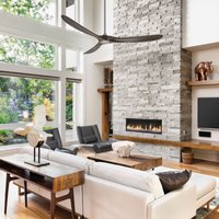Loftventilator ECO GENUINO, krom/nøddetræ, Ø 152 cm, støjsvag