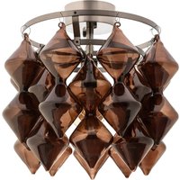 By Rydéns Gemma ceiling light, brown, steel, glass, E27