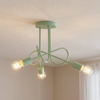 HELAM Taklampa Oxford, grön, metall, 3 lampor, E27