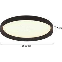 Steinhauer Flady taklampa LED, svart, Ø 50 cm, direkt/indirekt
