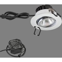 EVN PC65-inbyggnadslampa rund, 3 000 K krom