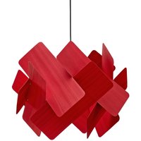 LZF LAMPS LZF pendellampa Escape, röd/nickelfärgad, Ø 30 cm, trä