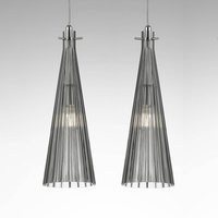 Selène Costa Rica pendant light, 2-bulb, grey