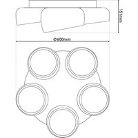 Näve Eliora LED ceiling lamp, 5-bulb, white, CCT, remote control