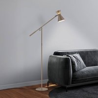 Helestra LED-golvlampa LUK, brun, dimbar, höjdjusterbar
