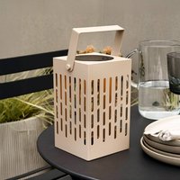 Dyberg Larsen Luma LED lantern, beige, 20 cm, IP44