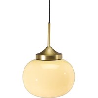 PR Home Hängelampe Elsy, messingfarben, Glas creme, Stecker