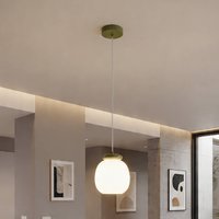 Berardelli hængelampe, hvid/grøn, Ø 23 cm, glas, E27