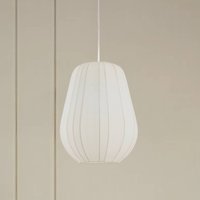 Lindby hänglampa Helin, vit, Ø 30 cm, tyg