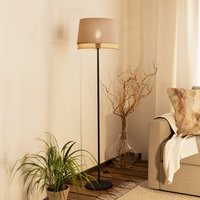 EGLO Tabley floor lamp, black/natural colour, height 153 cm, fabric