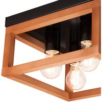 Envostar Phelan ceiling light 4-bulb wood/black