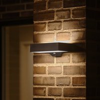 Nordlux LED-utomhusvägglampa Monay Square, svart, IP44
