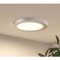 Prios LED-taklampa Aureka, Ø 23 cm, silver, metall