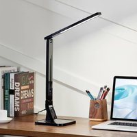 Lindby LED-skrivbordslampa Eleni, svart, CCT, dimbar