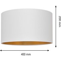 HELAM Lampskärm Alba, Ø 40 cm, E27, vit/guld