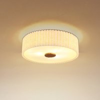 Globo Jannie ceiling lamp, natural, linen, 3-bulb, Ø 50 cm, E27