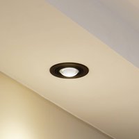 Lindby recessed light Jyla, matt black, Ø 13 cm, GX53