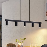 Lindby hänglampa Baliko, svart, 116 cm, 5 lampor, GU10