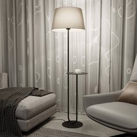 EMIBIG LIGHTING Hotel golvlampa, beige/svart, höjd 150 cm, tyg/metall