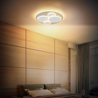 LED-loftlampe Monty, Ø 49 cm, hvid/sandfarvet metal/plast