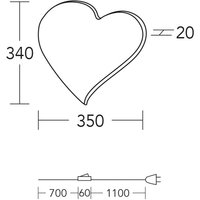 HerzBlut Applique murale LED Cœur mini, 34 cm, bois, connecteur