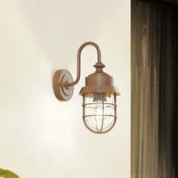 Lindby outdoor wall light Adalie, rust-coloured, steel