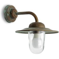 Moretti Luce Casale outdoor wall lamp, brass, glass, IP44, projection 30 cm
