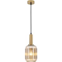 Pendelleuchte Carneval, altmessing/amber, Ø 14 cm, Glas