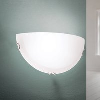 ORION Agada vägglampa, opalglas, krom, halvcirkelformad