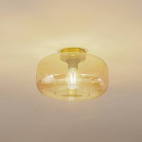 Lindby taklampa Hildur, Ø 28,5 cm, bärnstensfärgad, glas