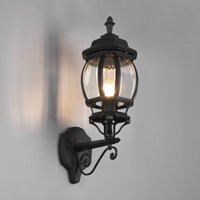 Trio Lighting Elvo outdoor wall light, socket above, matt black
