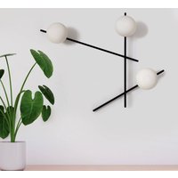 Sforzin Vägglampa Mikado, mjölkglas, 3 lampor