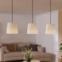 EGLO Febres pendant light, black/white, 3-bulb.
