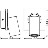 Spot pour plafond OSRAM MERCURY noir 1 spot GU10-LED 927 à intensité variable