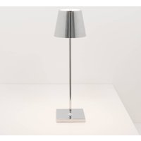 Zafferano Poldina rechargeable table lamp, chrome finish