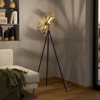 EGLO Castanuelo floor lamp, black/gold