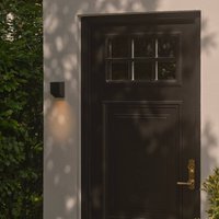 Nordlux Utomhusvägglampa Nico Square, svart, aluminium, nedåt, IP54