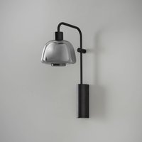 Bover LED-vägglampa Drep A/04 rökgrått glas, svart 2 700 K