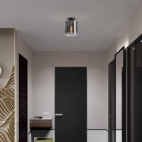 Searchlight Sweden taklampa, svart/rökgrå, 1 lampa, stål, glas