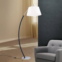 ORION Philipp arc lamp fabric lampshade chrome/black