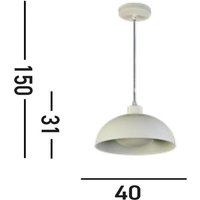 Searchlight Mars pendant light, cream, Ø 40 cm, steel