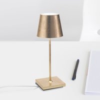 Zafferano Poldina mini rechargeable table lamp, gold interior