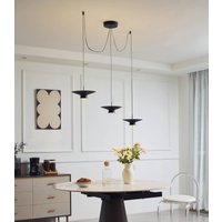 Lindby LED-hänglampa Norvind, 6 lampor, svart, metall