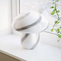 By Rydéns lampe à poser Mira Mushroom, noir/blanc, verre