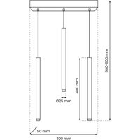 Eko-Light Hänglampa Monza, svart/guld, 3 lampor