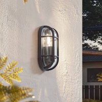 Lucande Serine outdoor wall light, 27.1 cm, black, aluminium